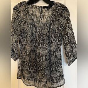Sheer with lining snake print top